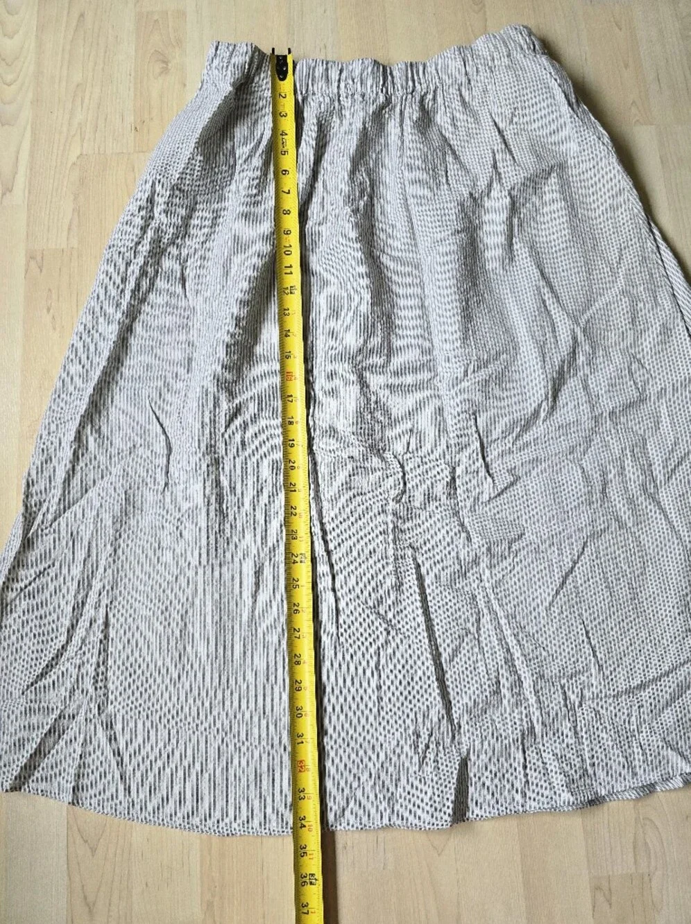 Eileen Fishwer 100% Organic Cotton Puckered Stripe Skirt Size Large